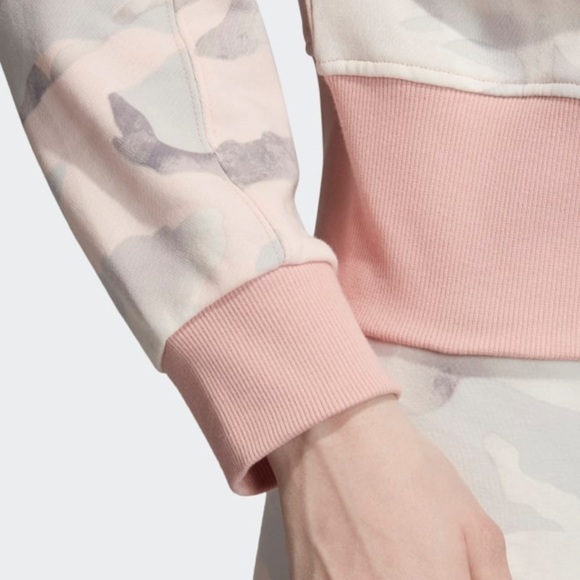 NWT Adidas Originals Camo Cropped Lounge sweatshirt Long Sleeves Top Size L NEW - Picture 6 of 8